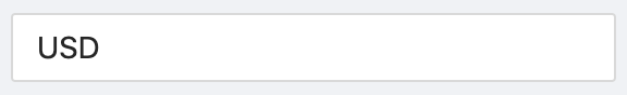 Plain text box for entering a currency code